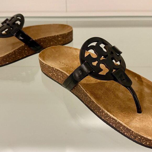 Tory Burch Women's Miller Cloud Thong Sandals BLACK BRAND NEW IN BOX - Picture 3 of 7
